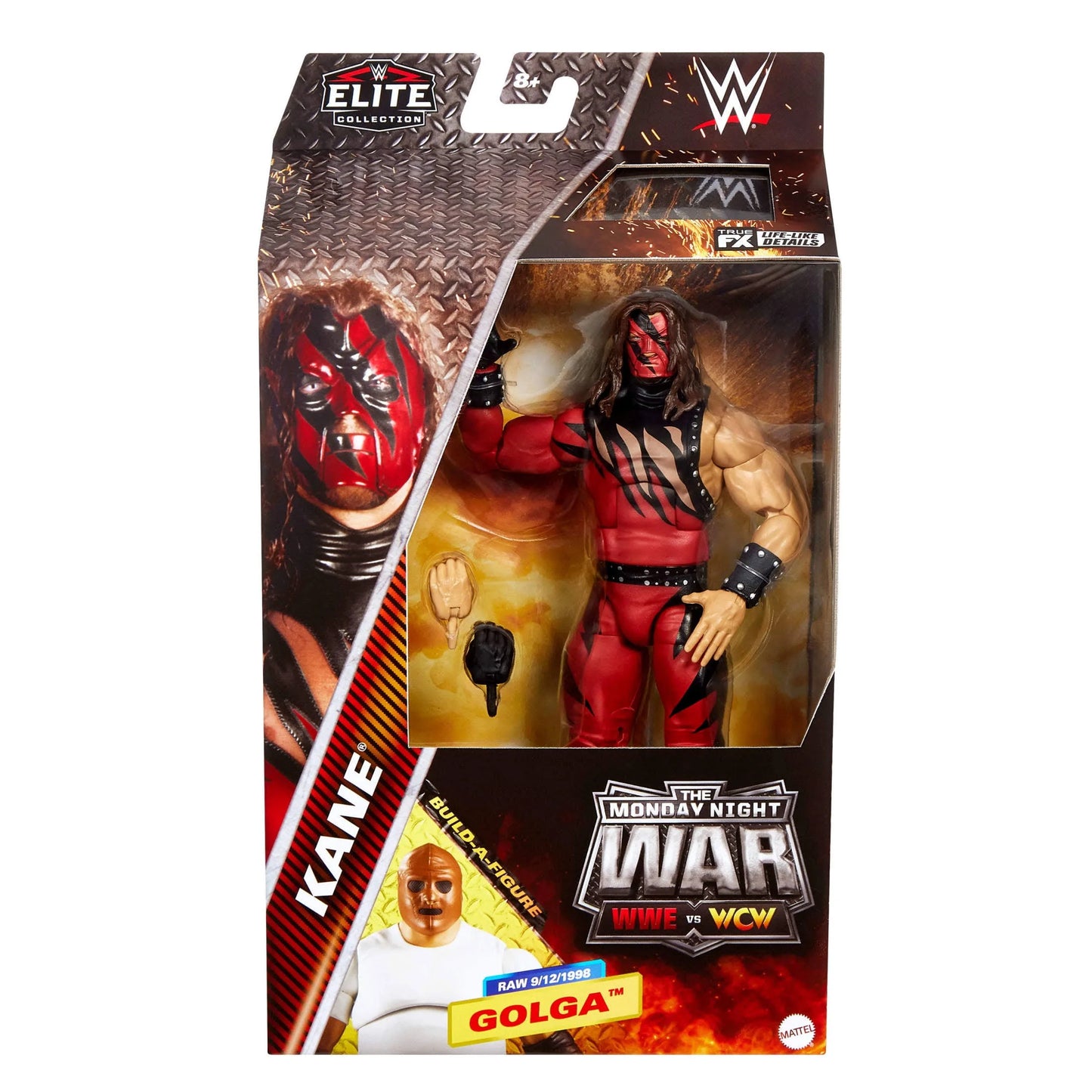 WWE Monday Night War Elite Collection Kane Action Figure with  Build-a-Golga Figure, & Accessories