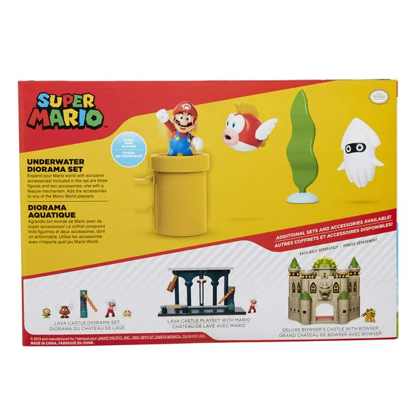 Super Mario World of Nintendo 2-1/2” Underwater Diorama Action Figure Set