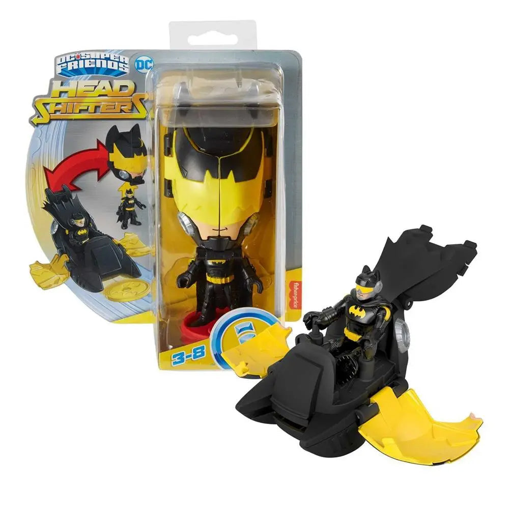 DC Super Friends Batman Toy Head Shifters Figure & Batwing Vehicle Set