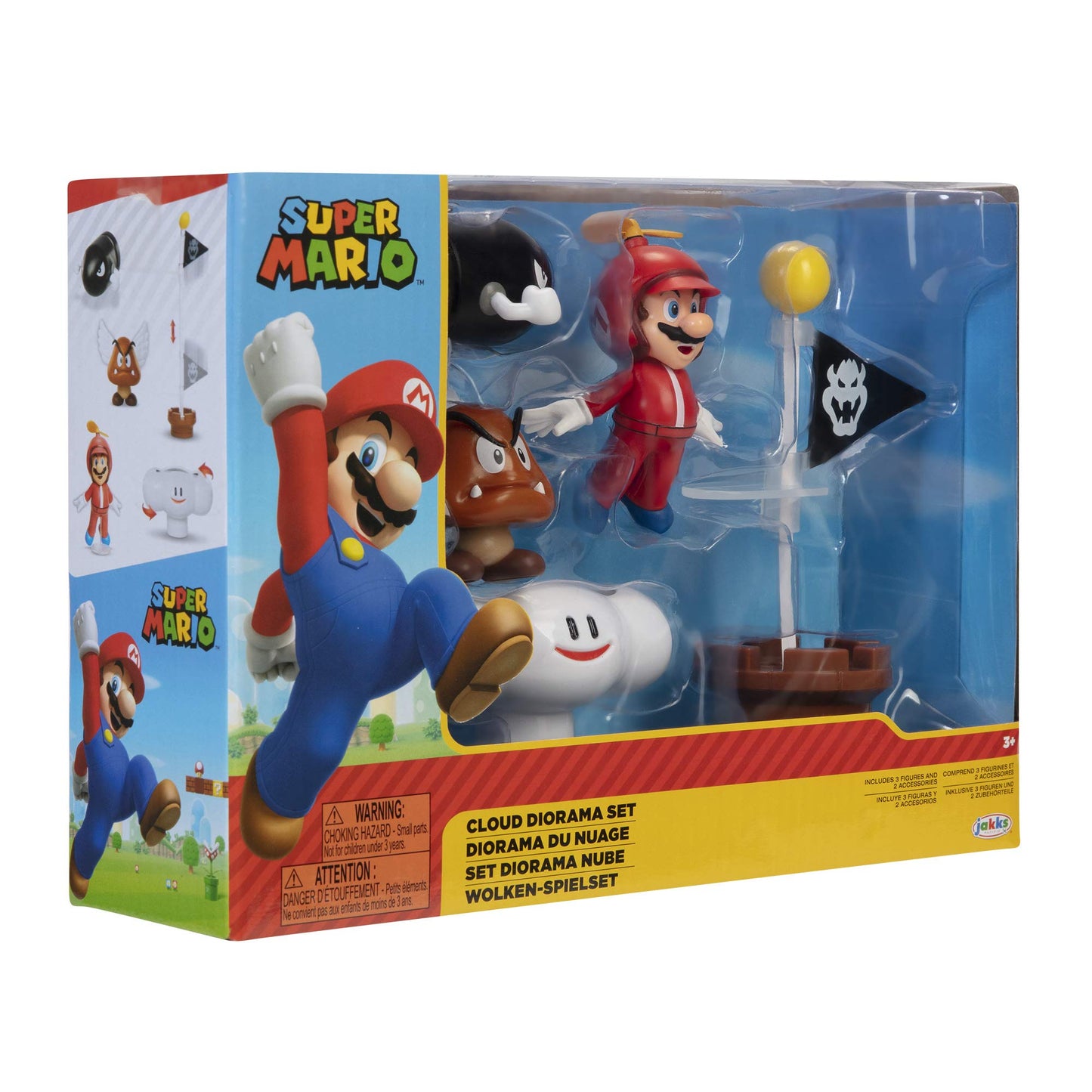 Super Mario World of Nintendo Super Mario 2-1/2” Cloud Diorama Action Figure Set