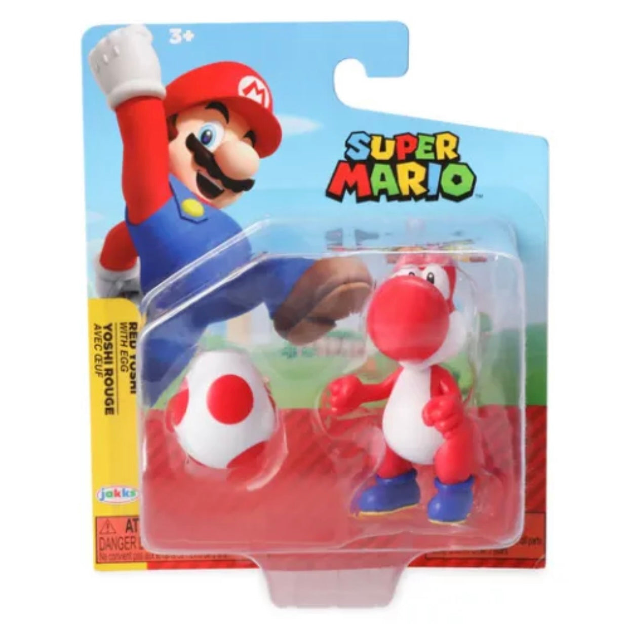 Jakks Pacific Super Mario World Red Yoshi with Egg 2.5" Figure