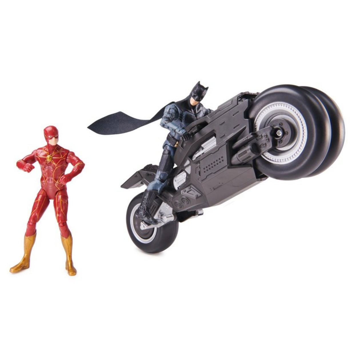 DC Comics The Flash Batcycle with Action Figures - 3pk