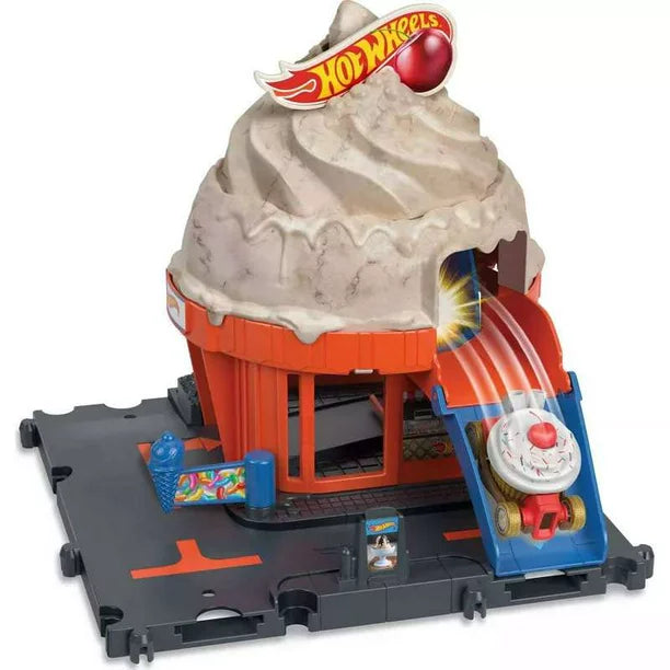 Hot Wheels City Downtown Ice Cream Swirl Play Set