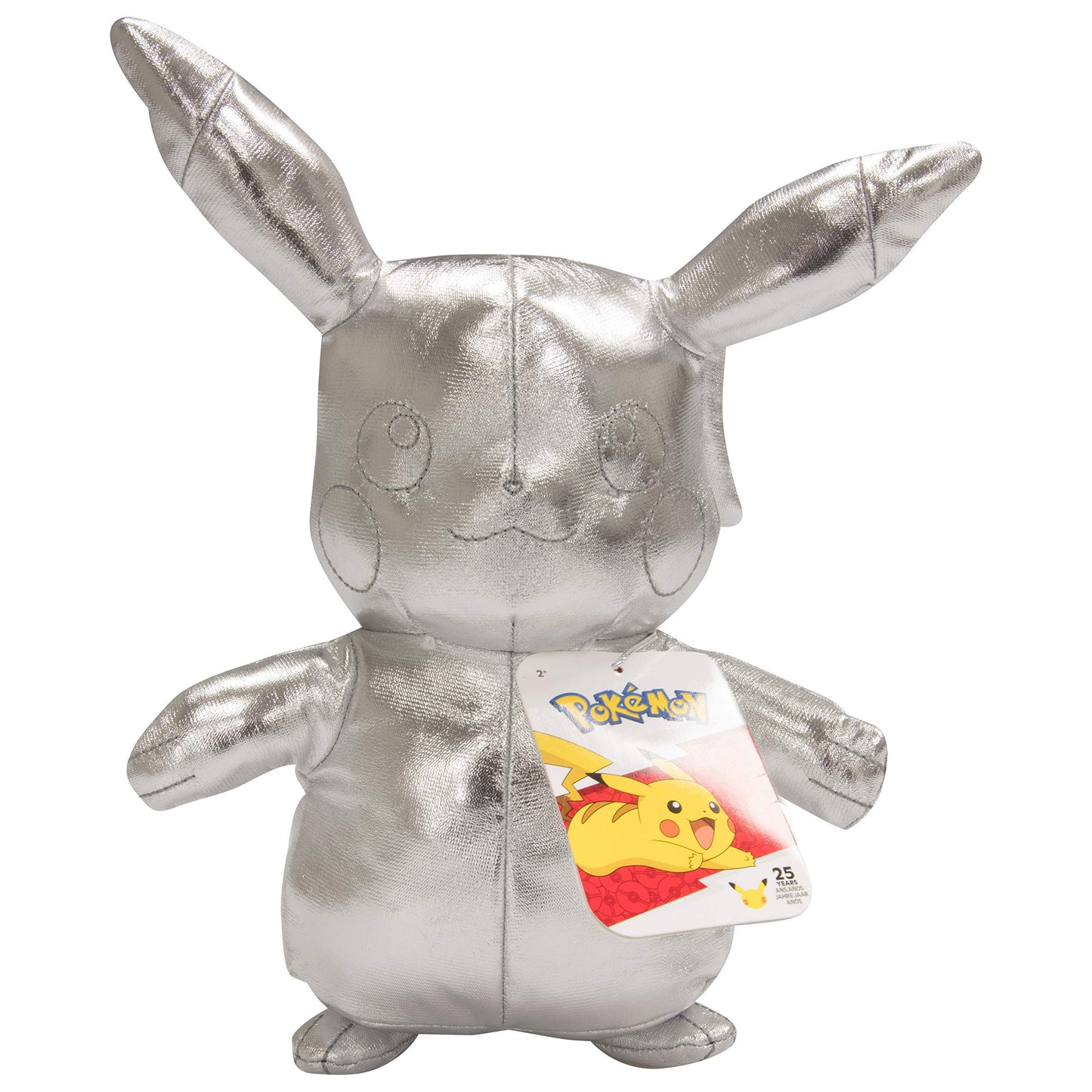 Pokémon 25th anniversary Celebration 8" Silver Pikachu Plush