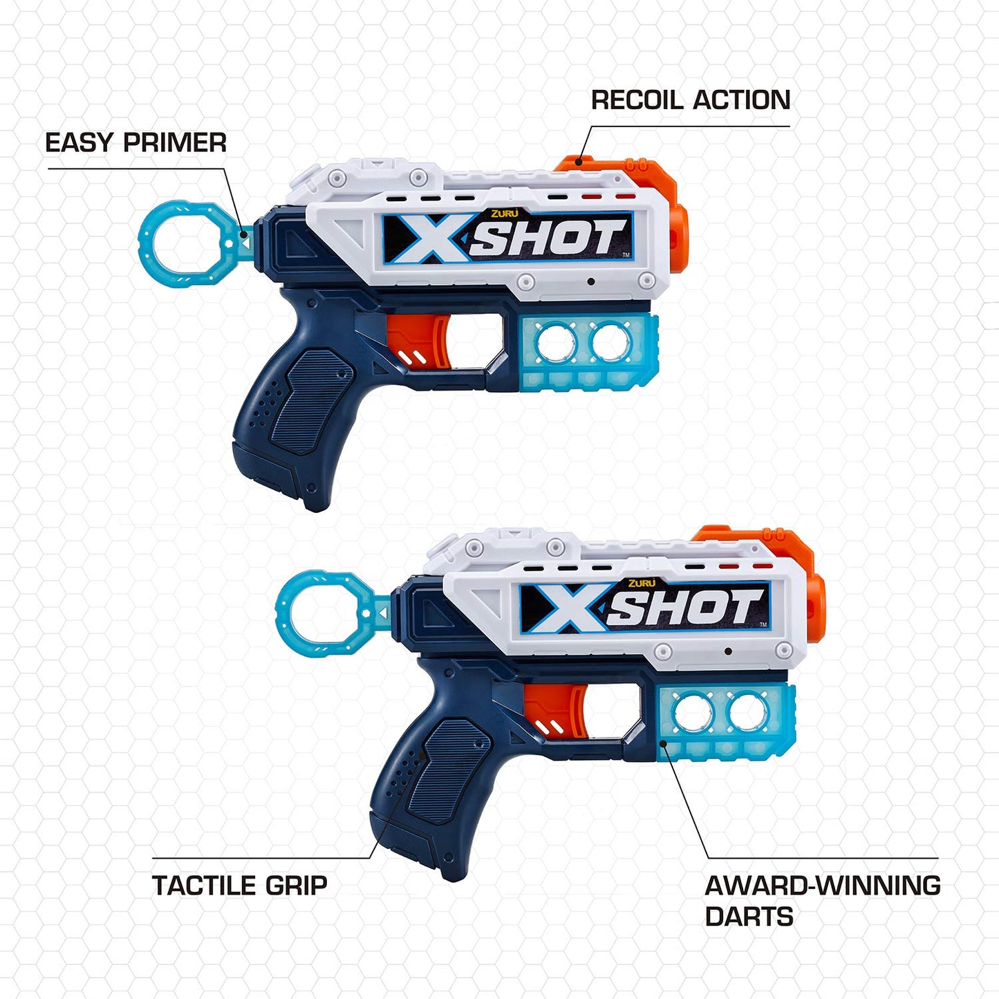 Zuru X-Shot Excel Double Kickback Foam Dart Blaster Combo Pack