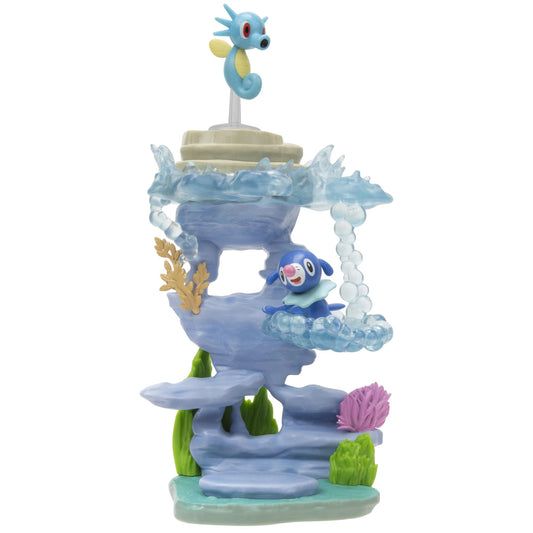Pokémon Select Underwater Environment - Multi-Level Display Set with 2-Inch Horsea and Popplio Battle Figures