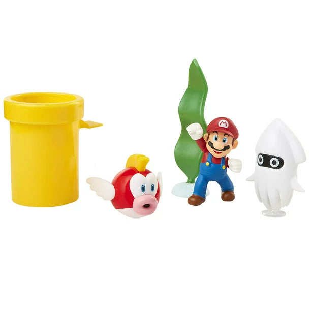 Super Mario World of Nintendo 2-1/2” Underwater Diorama Action Figure Set