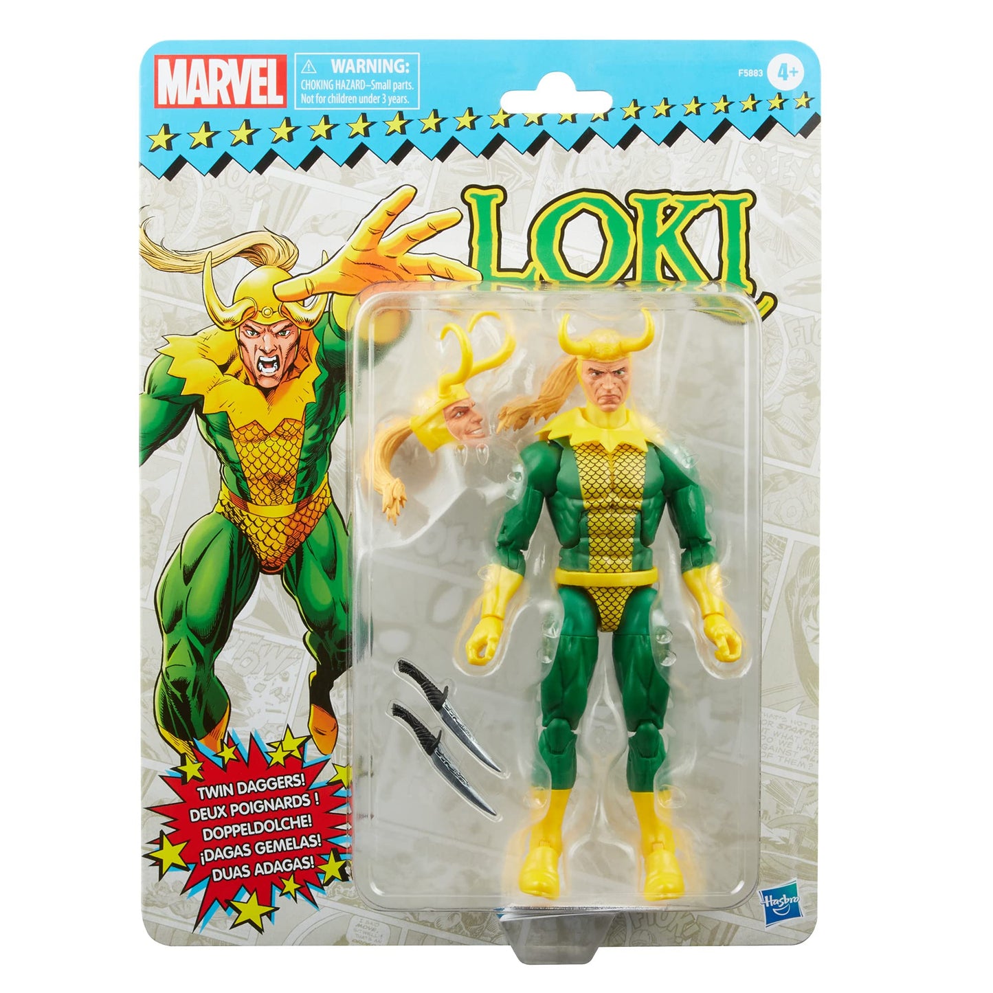 Marvel Legends Series Loki 6-inch Retro Packaging Action Figure 3 Accessories