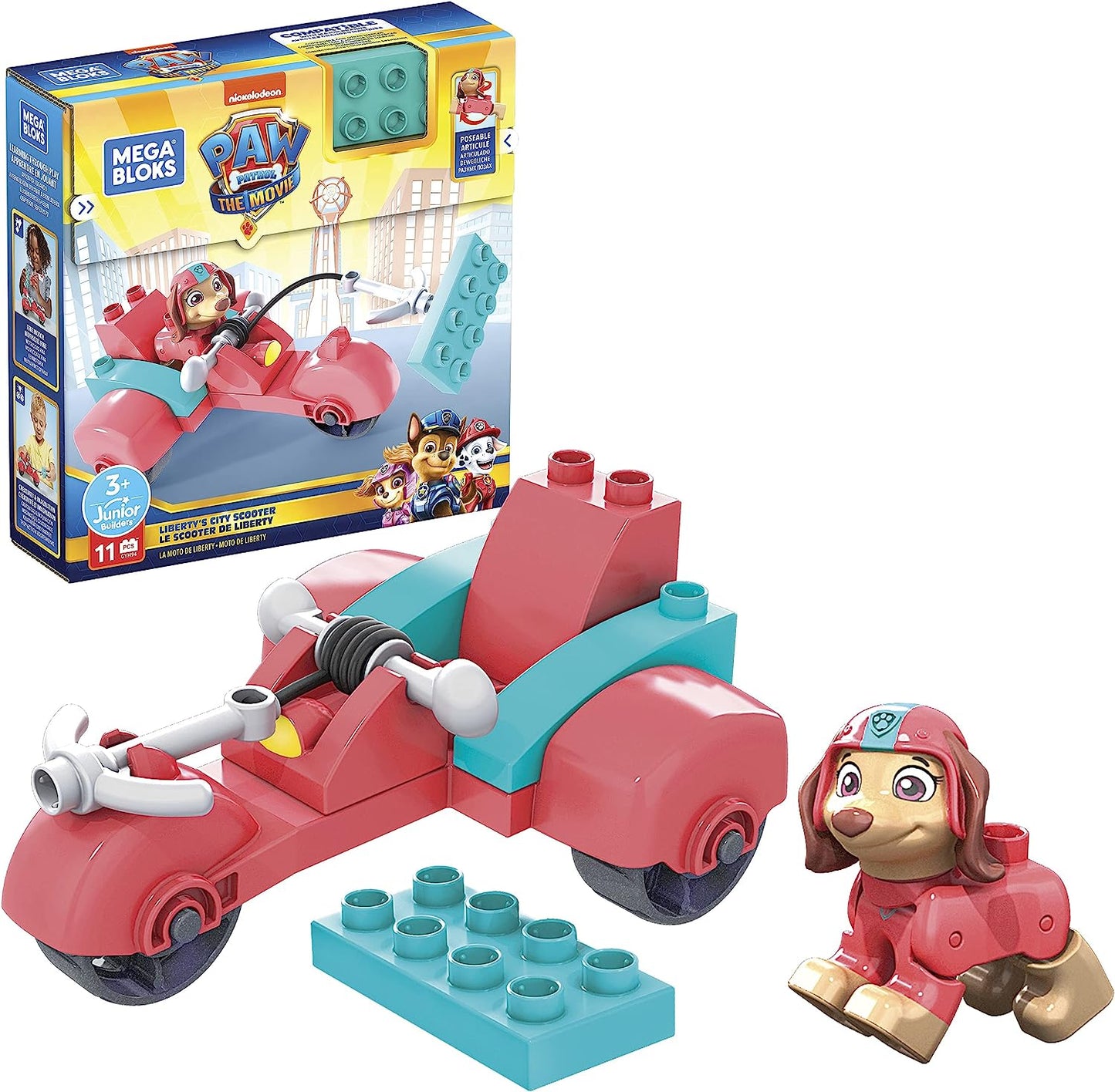 Mega Bloks Paw Patrol GYH94 The Movie: Liberty’s City Scooter Set 11 Pcs