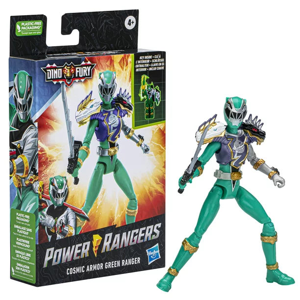 Power Rangers Dino Fury Cosmic Armor Green Ranger Action Figures