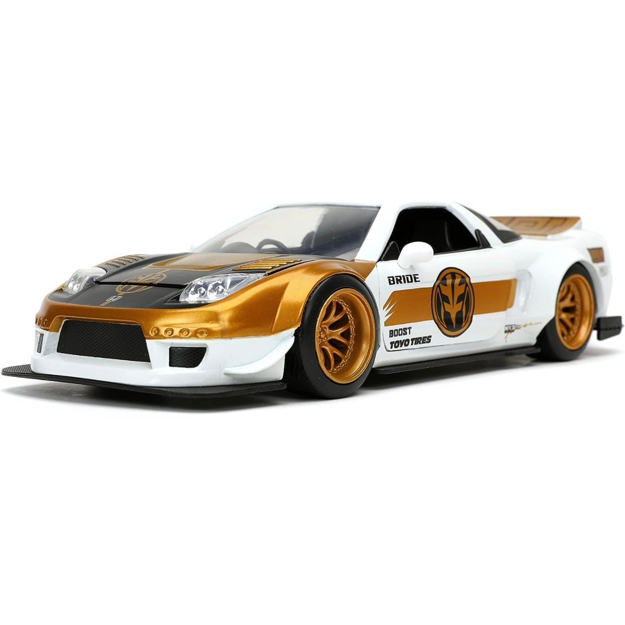 Power Rangers 1:24 2002 Honda NSX Type-R Japan Spec Die-cast Car with 2.75" White Ranger Figure,