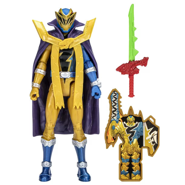 Power Rangers Dino Fury Gold Ranger Dino Master Mode, 6-Inch Power Rangers Action Figure