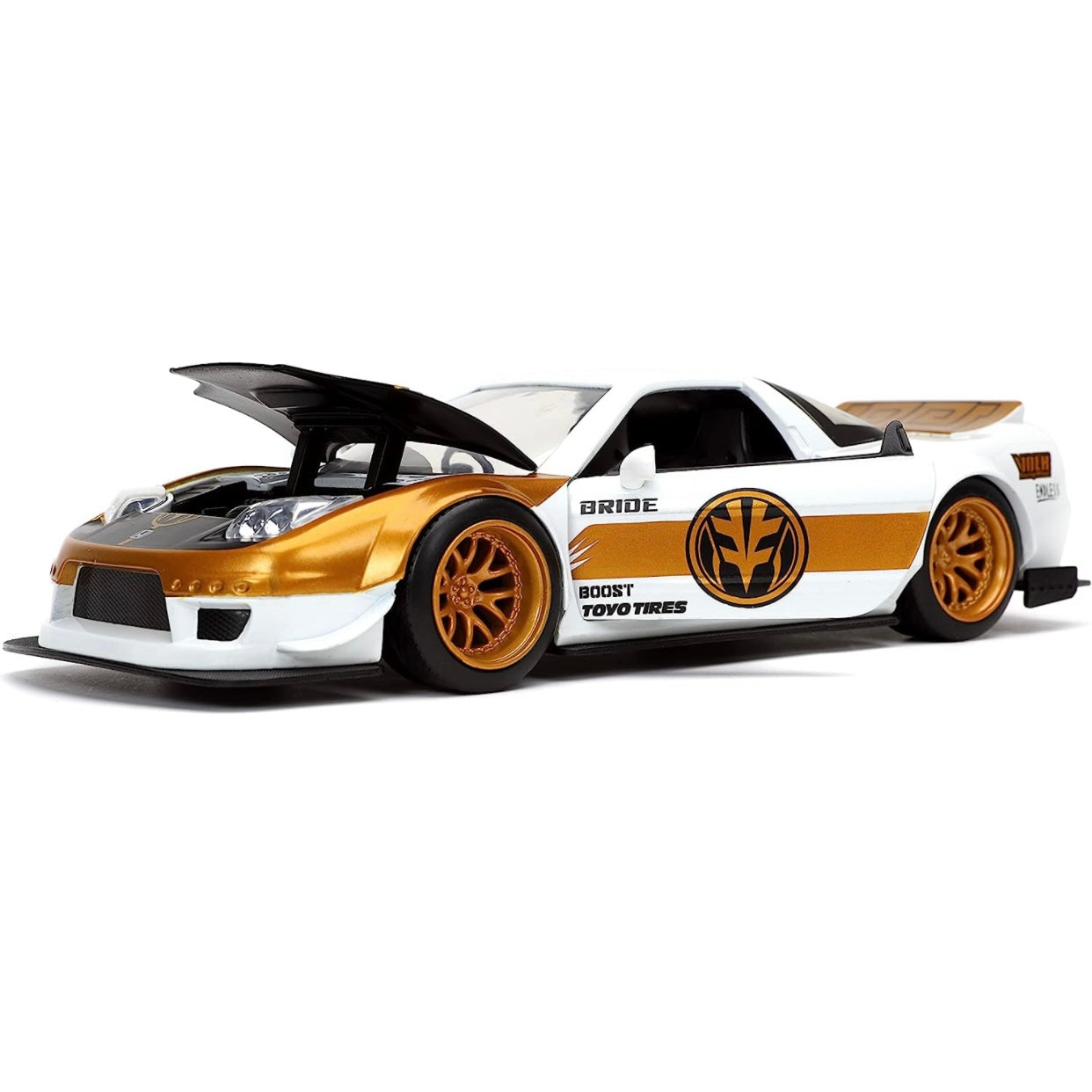 Power Rangers 1:24 2002 Honda NSX Type-R Japan Spec Die-cast Car with 2.75" White Ranger Figure,