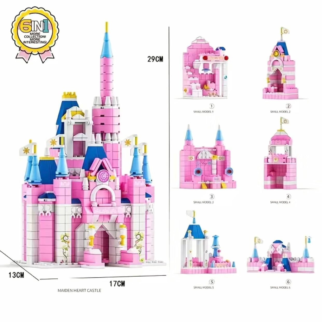 Princess Castle Building Blocks Girl Park Construction DIY Kits 1000+ PCS