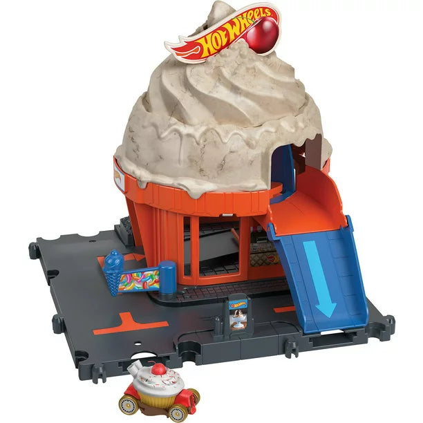 Hot Wheels City Downtown Ice Cream Swirl Play Set