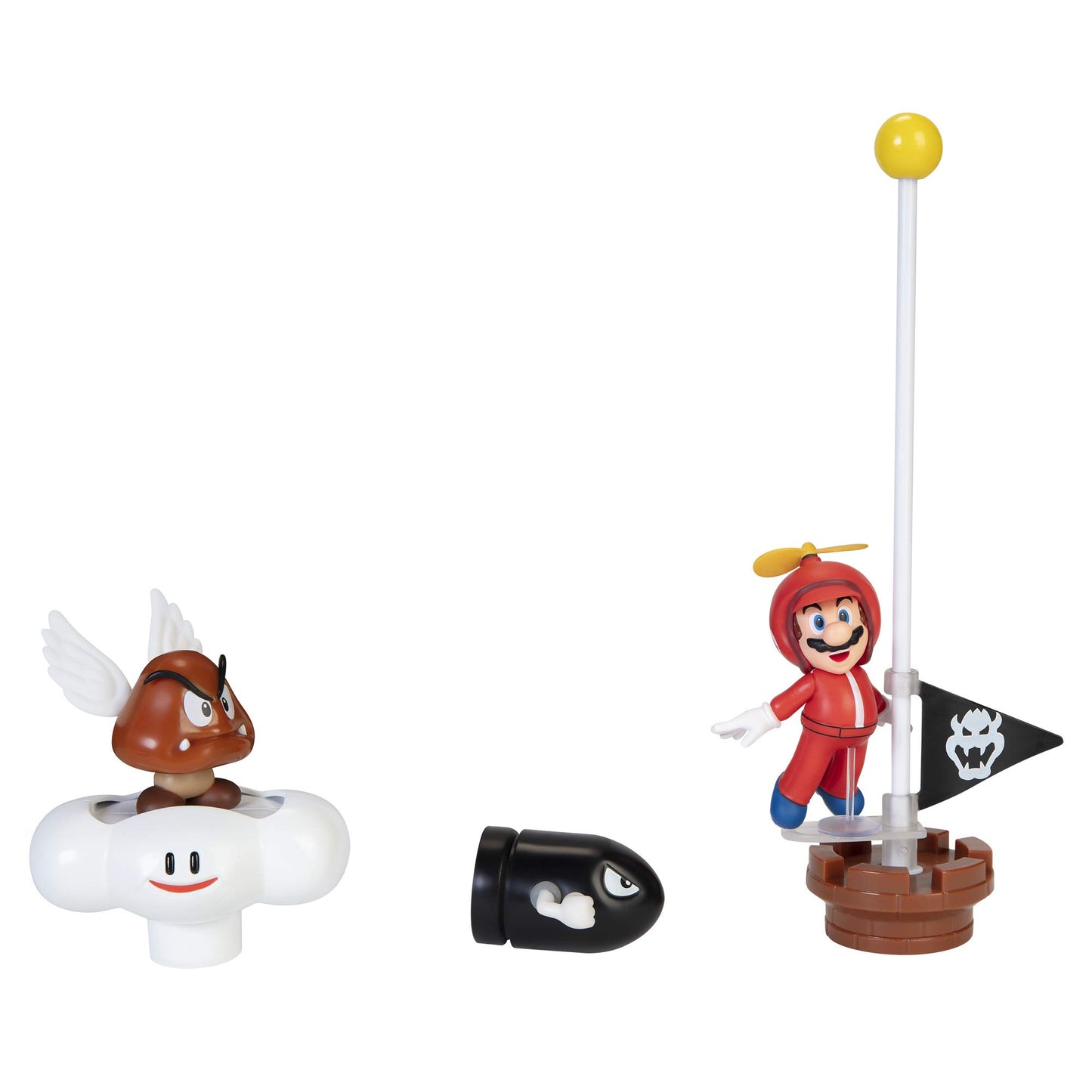 Super Mario World of Nintendo Super Mario 2-1/2” Cloud Diorama Action Figure Set