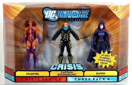 DC Universe Crisis Infinite Heroes Starfire. Captain Boomerang & Raven Action Figures