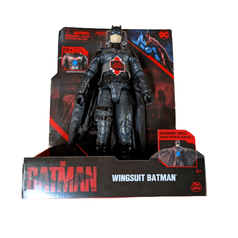 Batman 12-inch Wingsuit Action Figure with Lights and Phrases. Expanding Wings.