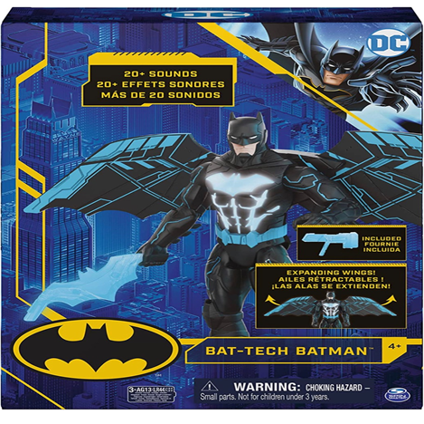 DC Comics Batman Bat-Tech 12-inch Deluxe Action Figure with Expanding Wings. Lights and Over 20 Sounds. Kids Toys for Boys