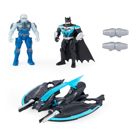 DC Comics Mr. Freeze/Batman with Batwing 4inch Figs Bundle - Bat Tech Theme