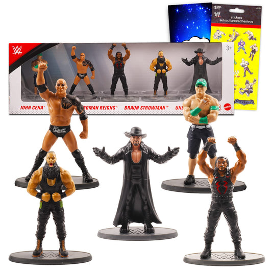 WWE Action Figures 5 Pack-Wrestler Toy Bundle with 5 WWE Mini Figurines