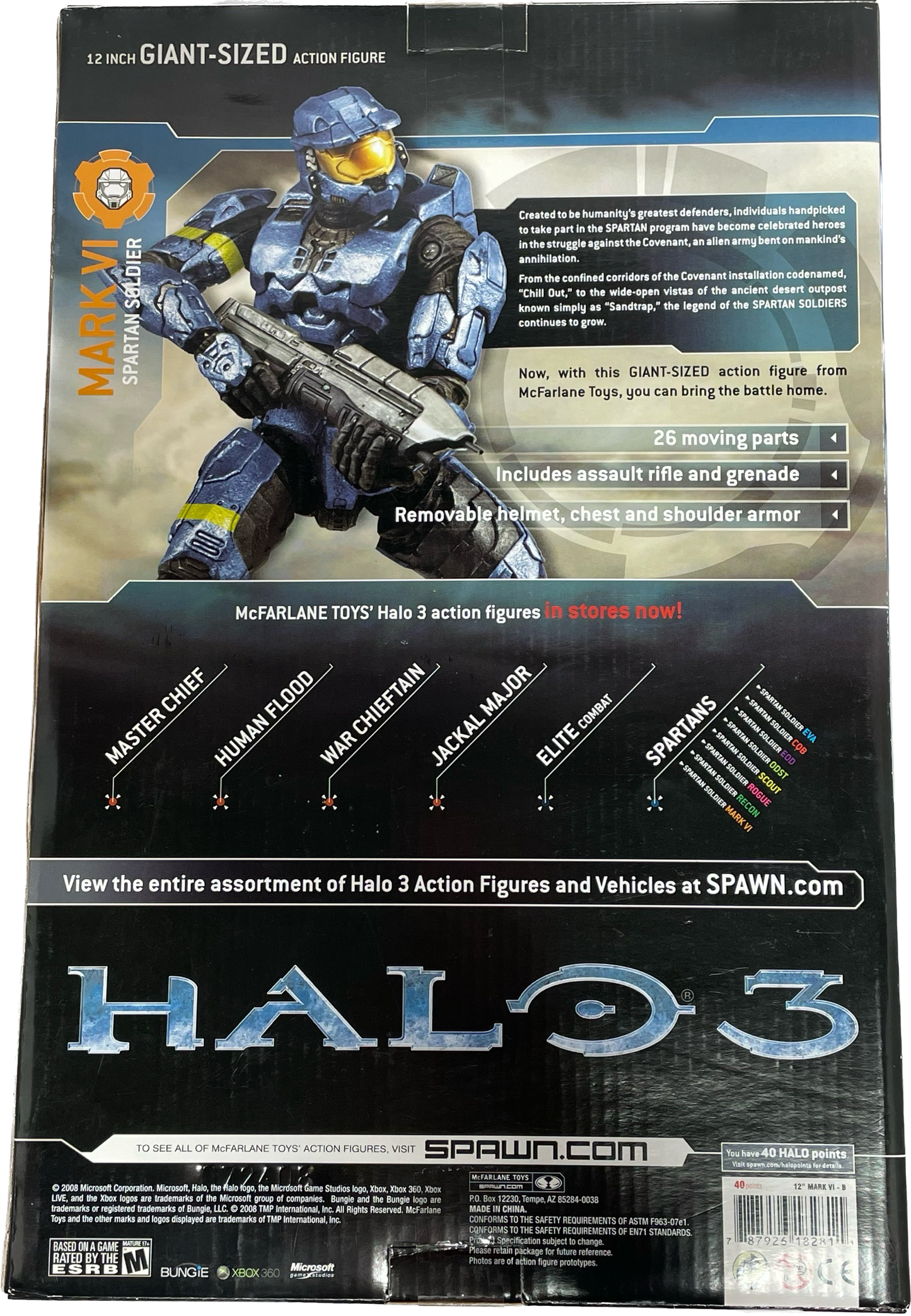 Halo 3 Deluxe Blue Mark VI Spartan Soldier Exclusive 12 Inch Action Figure