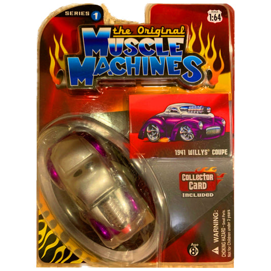Muscle Machines Series 1 Die-cast 1941 Willys Coupe 1:64 (Silver/Purple)