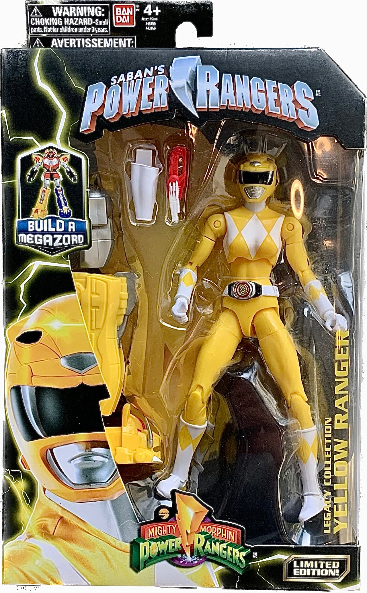 Power Rangers Mighty Morphin Legacy Collection Build A Megazord Yellow Ranger Action Figure