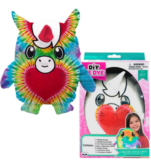 DIY Tie Dye 8-inch Unicorn- Create Your Own Tie Dye Designed Plush Unicorn