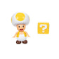 Super Mario World of Nintendo 4" Action Figure Yellow Toad with ? Block