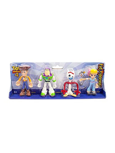 Disney Toy Story 4 Flextreme Bendable Figure Set Woody Buzz Forky Bo Peep