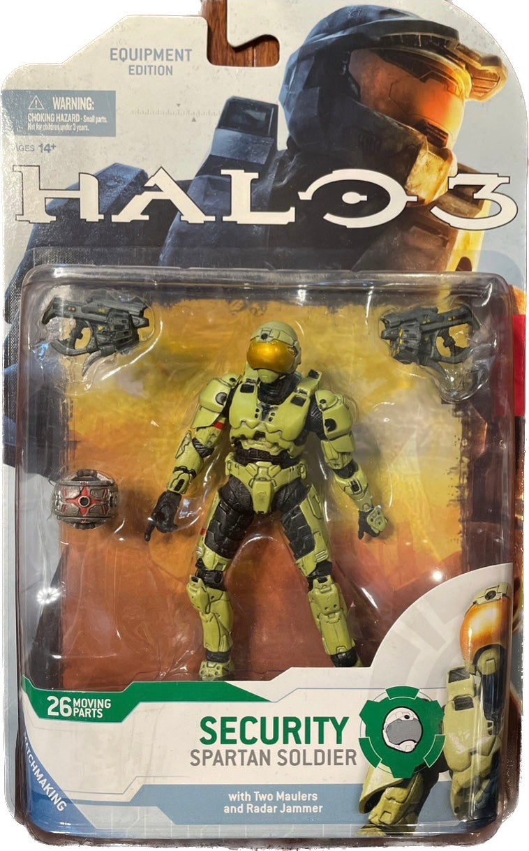 Halo 3 Series 4 Spartan Soldier Security Exclusive Action Figure Green