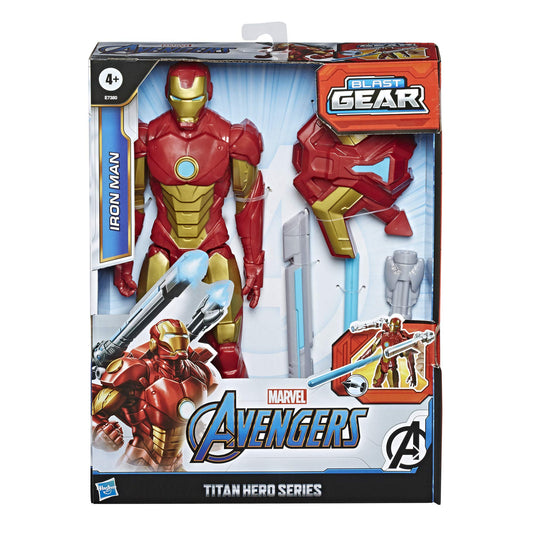 Avengers Marvel Titan Hero Series Blast Gear Iron Man Action Figure, 12” with Launcher 2 Accessories & Projectile