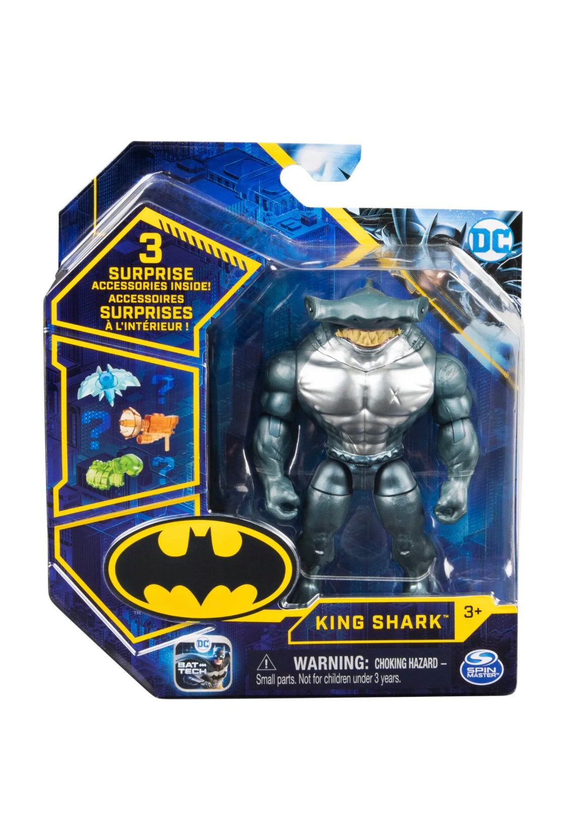 New Spin Master DC King Shark 4" Action Figure with 3 Mystery Surprises