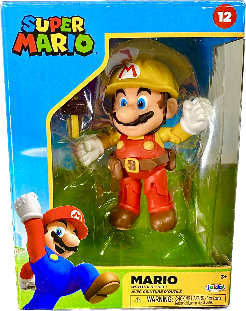 JAKKS Pacific Super Mario Action Figure: BUILDER MARIO with Utility Belt