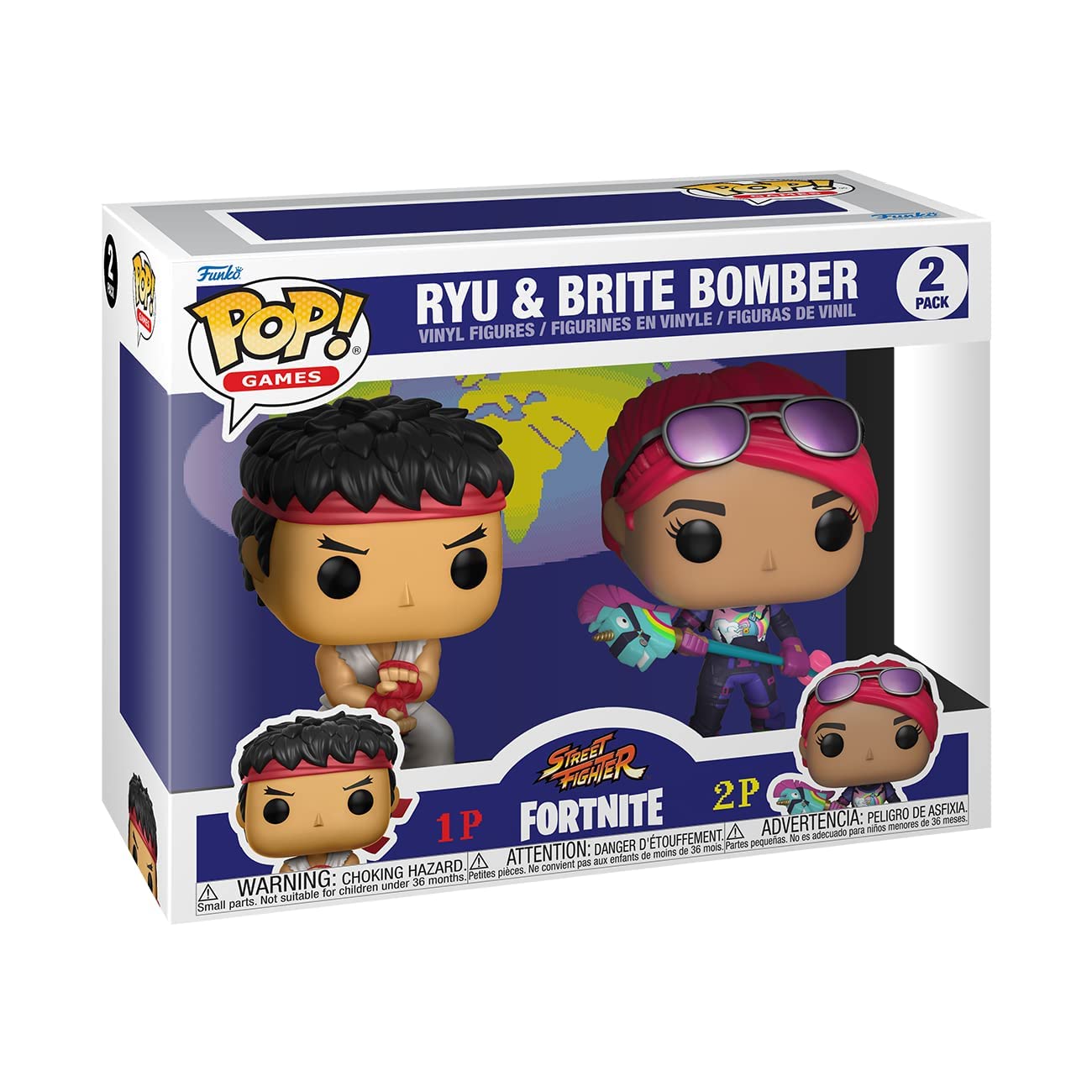 Funko Pop! Games: Street Fighter Fortnite Ryu and Brite Bomber 2 Pack