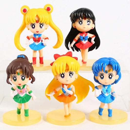 Q Version 5pcs/Set Sailor Moon Figures Set