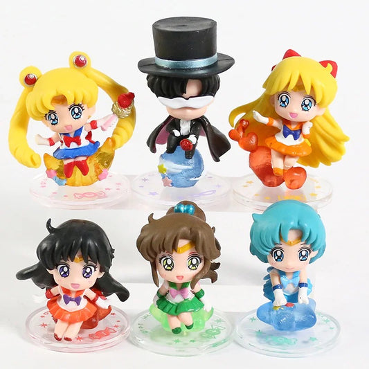 Q Version 6pcs/Set Sailor Moon Figures Set