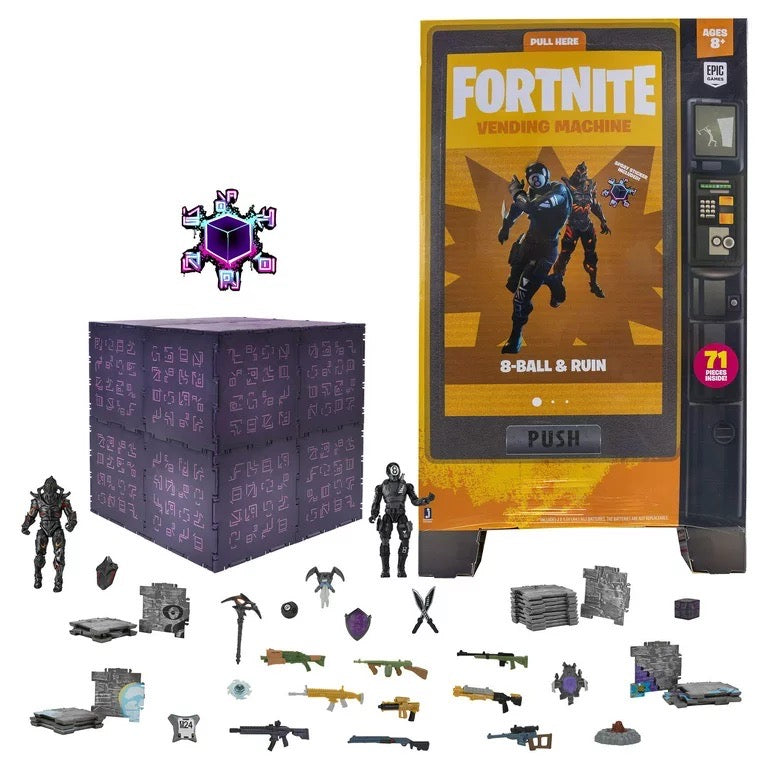 Fortnite Large Vending Machine 8-Ball and Ruin Action Figures