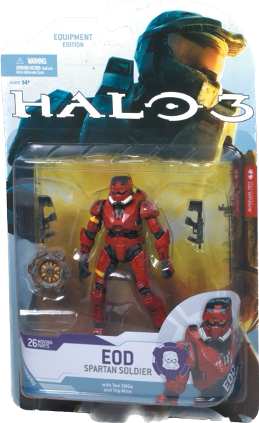 Halo 3 Series 4 Figure Red Spartan Soldier Eod Figure