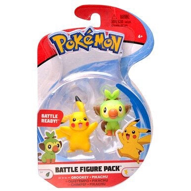 Pokémon Grookey & Pikachu Articulated Pokemon Battle Series 4 Action Figure Set