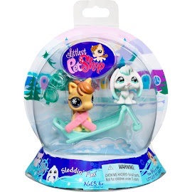 Littlest Pet Shop Sleddin Fun Hourse & Bunny Figure #684/#685