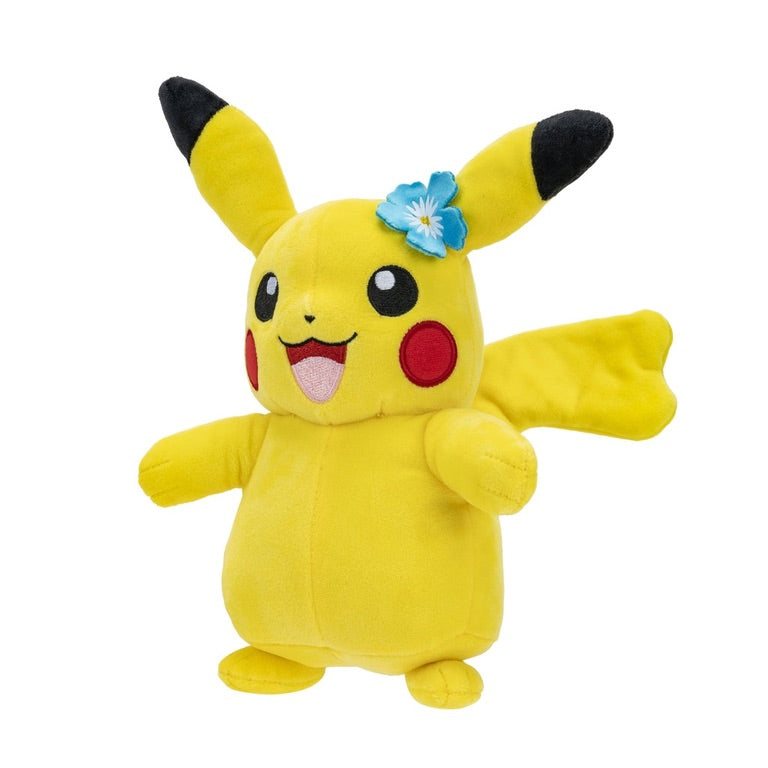 Jazwares Pokemon Pikachu 8-in Plush with Blue Flower