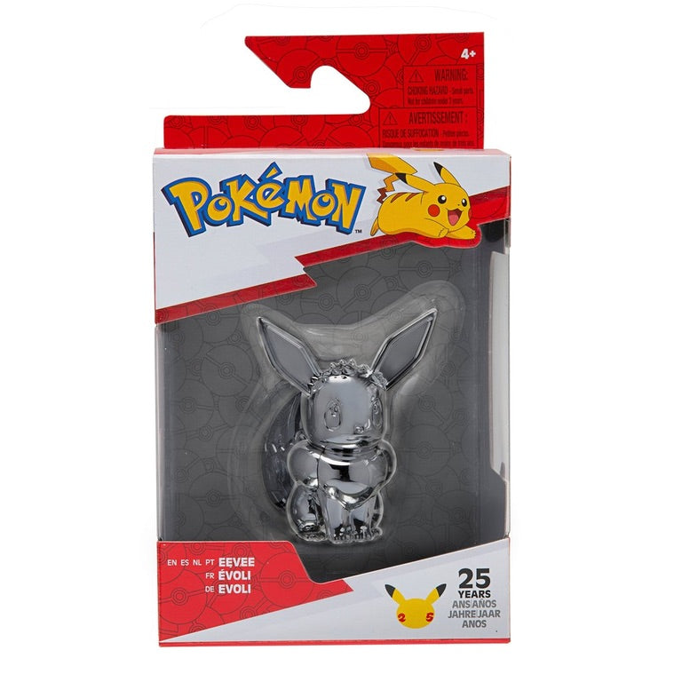 Pokemon 25th Anniversary Celebration 3" Silver Eevee Figure