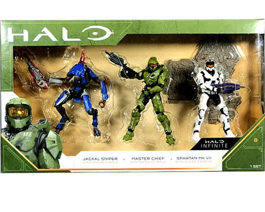 Halo Infinite: 3 Figure Pack Master Chief - Jackal Sniper - Spartan MK VII