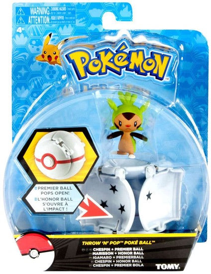 Pokemon Throw n Pop Pokeball Chespin & Premier Ball Figure Set