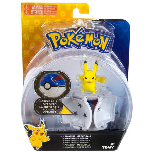 Pokemon Throw n Pop Pokeball Pikachu & Great Ball Figure Set