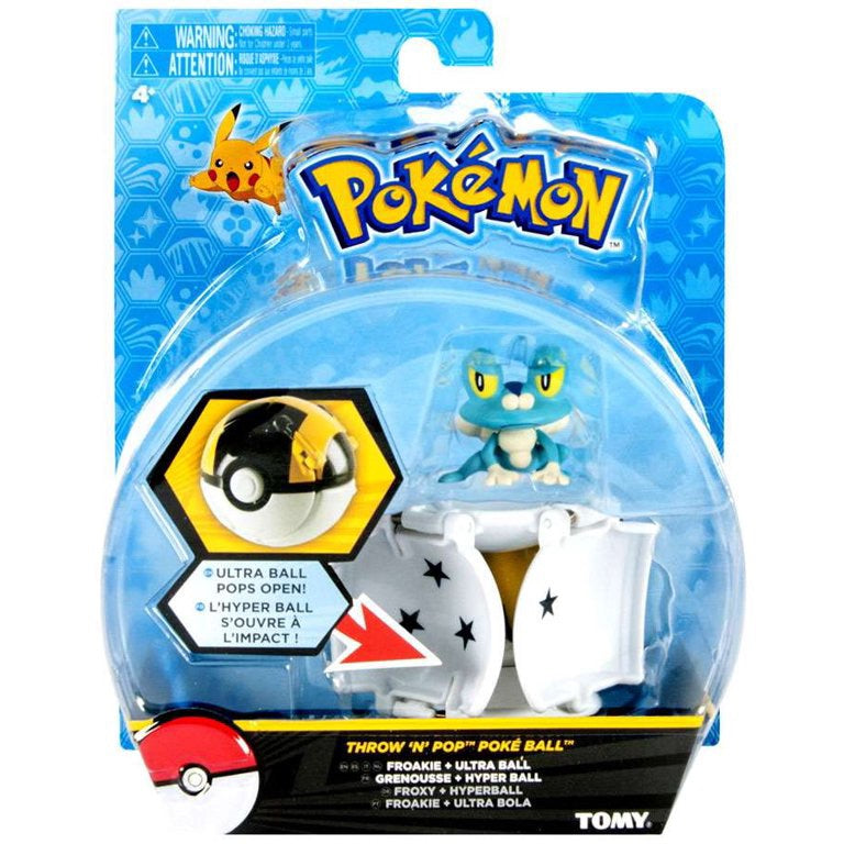 Pokemon Throw n Pop Pokeball Froakie & Ultra Ball Figure