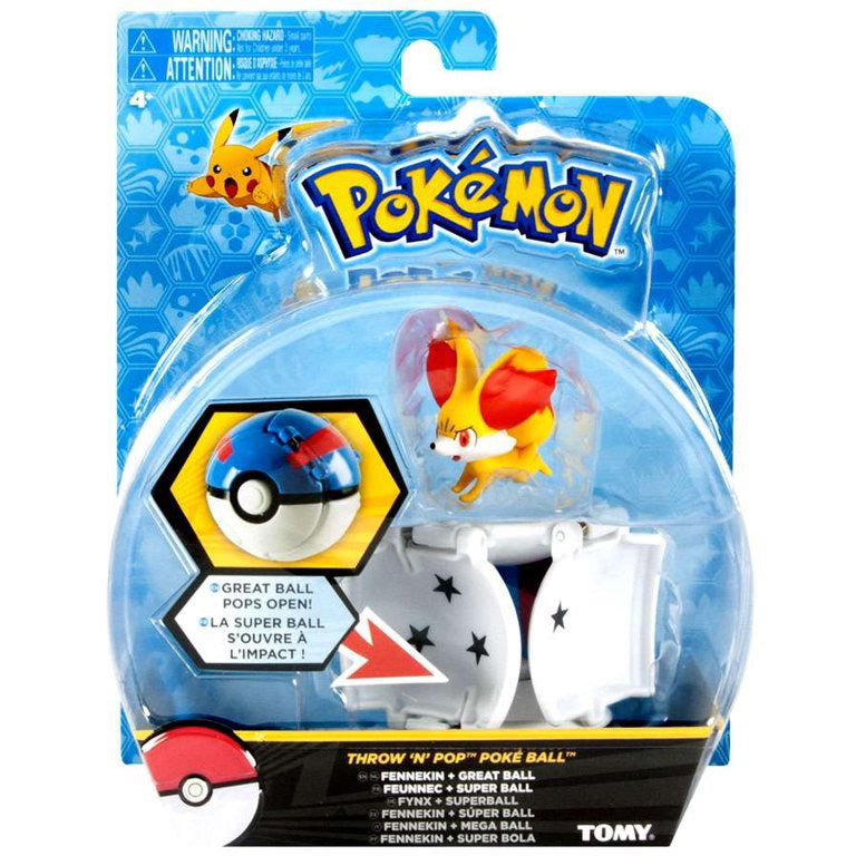 Pokemon Throw n Pop Pokeball Fennekin & Great Ball Figure Set