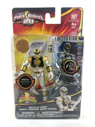 Power Rangers Metallic Force Mighty Morphin White Ranger Action Figure